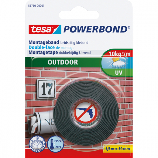 tesa Montageband Outdoor 55750-00001 1,5mx19mm, - 8755750