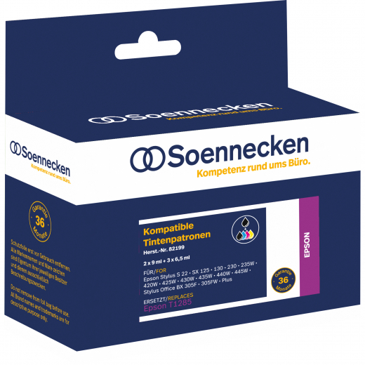 Soennecken Tintenpatrone 82199 wie Epson C13T12854012 5 St./Pack., - 101208099