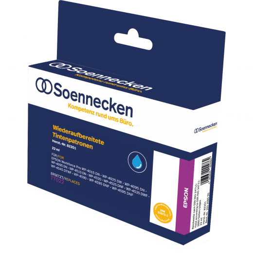 Soennecken Tintenpatrone 82201 wie Epson C13T70224010 T7022 cyan, - 101208550