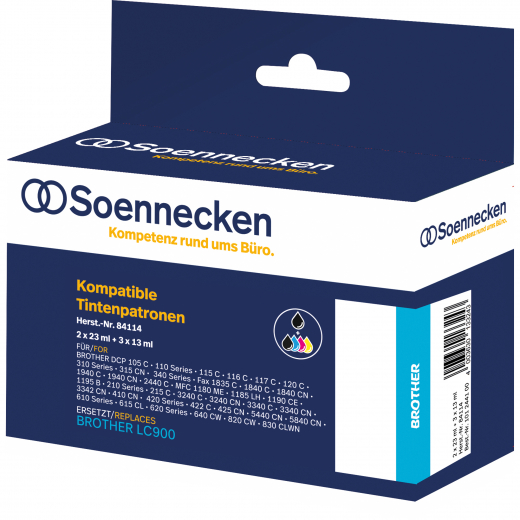 Soennecken Tintenpatrone 84114 wie Brother LC900 5 St./Pack., - 101244100