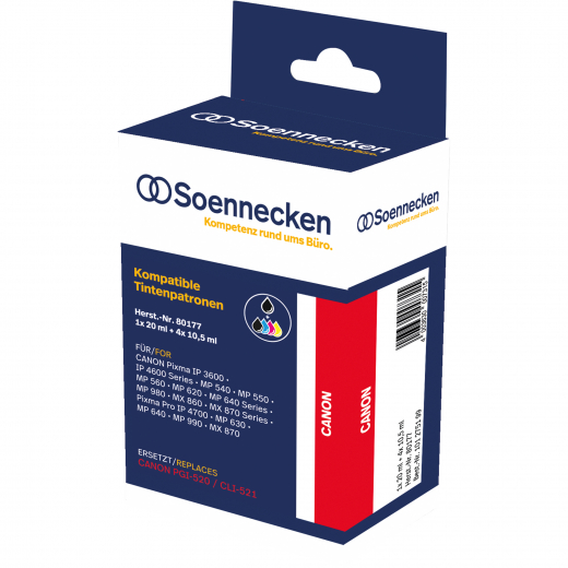 Soennecken Tintenpatrone 80177 wie Canon PGI520/CLI521 5 St./Pack., - 101275199