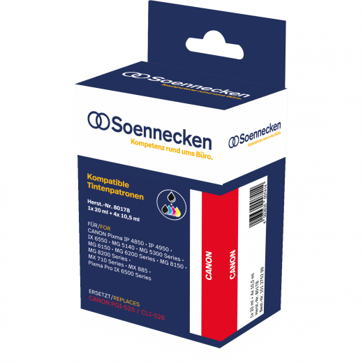 Soennecken Tintenpatrone 80178 wie Canon PGI525/CLI526 5 St./Pack., - 101275299