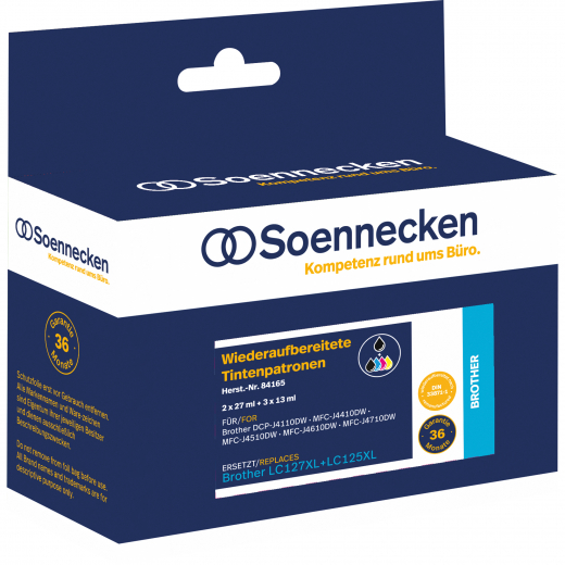 Soennecken Tintenpatrone 84165 wie Brother LC127XL 5 St./Pack., - 101277499