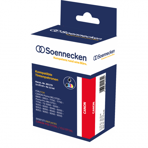 Soennecken Tintenpatrone 80179 wie Canon PGI570/CLI571 5 St./Pack., - 101277899