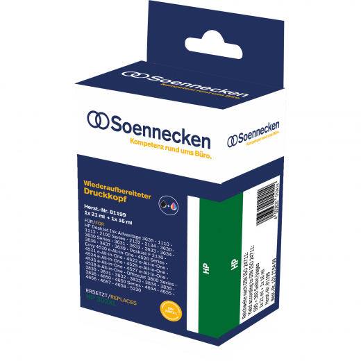 Soennecken Tintenpatrone 81199 wie HP 302XL sw/c/m/y 2 St./Pack., - 101278499