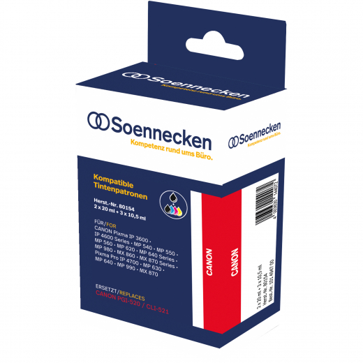 Soennecken Tintenpatrone 80154 wie Canon PGI520/CLI521 5 St./Pack., - 101494700