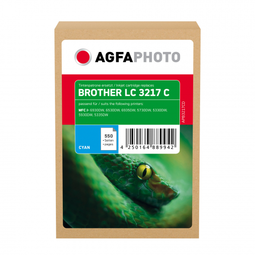 AgfaPhoto Tintenpatrone APB3217CD wie Brother LC-3217C c, - 101496050