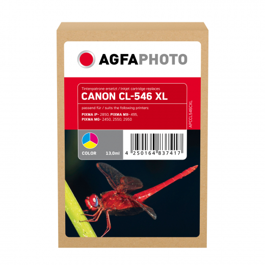 AgfaPhoto Tintenpatrone APCCL546CXL wie Canon CL546XL c/m/y, - 101496392