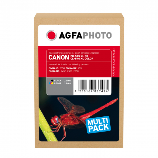 AgfaPhoto Tintenpatrone APCPG545 CL546XLSET wie Canon sw+c/m/y, - 101498592