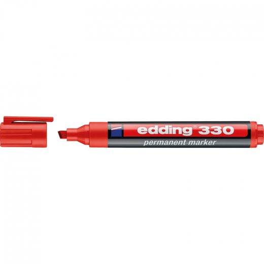 edding Permanentmarker 330 4-330002 1-5mm Keilspitze rot, - 889368