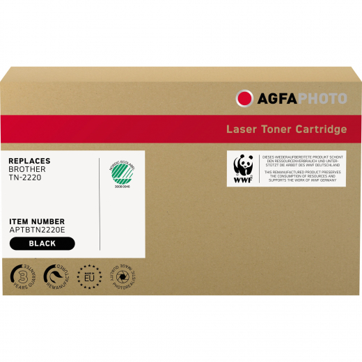 AgfaPhoto Toner APTBTN2220E wie Brother TN-2220 schwarz, - 102058990