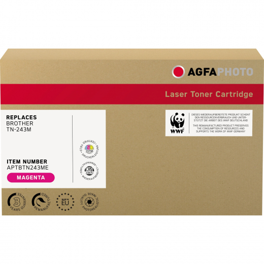 AgfaPhoto Toner APTBTN243ME wie Brother TN-243M magenta, - 102059630