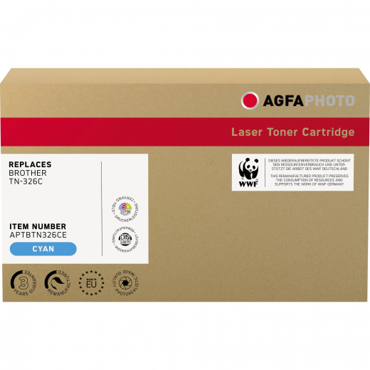 AgfaPhoto Toner APTBTN326CE wie Brother TN-326C cyan, - 102060550