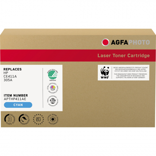 AgfaPhoto Toner APTHP411AE wie HP CE411A 305A cyan, - 102061350