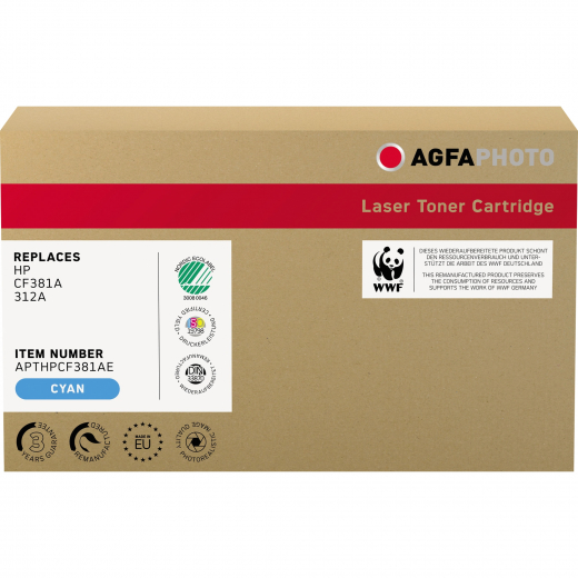 AgfaPhoto Toner APTHPCF381AE wie HP CF381A 312A cyan,