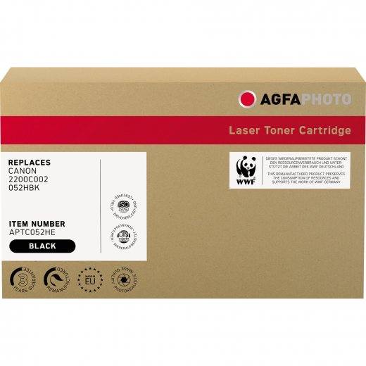 AgfaPhoto Toner APTC052HE wie Canon 2200C002 052HBK schwarz, - 102113990