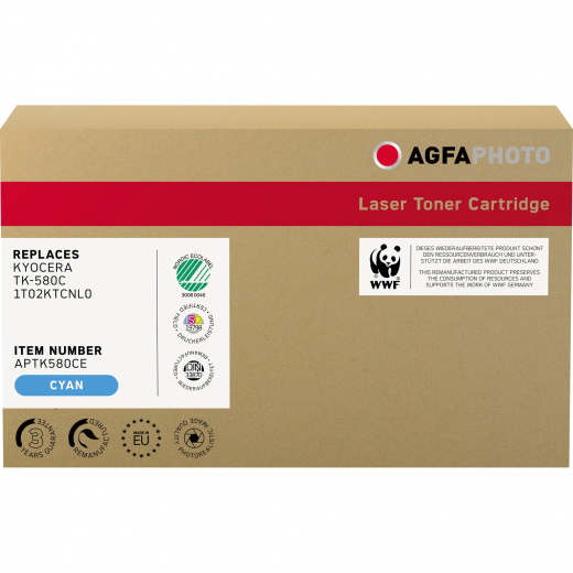 AgfaPhoto Toner APTK580CE wie Kyocera TK-580C cyan, - 102120350