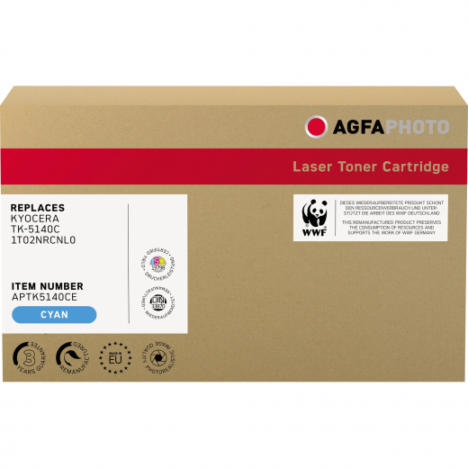 AgfaPhoto Toner APTK5140CE wie Kyocera TK-5140C cyan, - 102120650