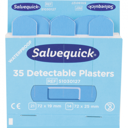 Salvequick Pflaster 6735CAP detektierbar blau 35 St./Pack., - 8910073