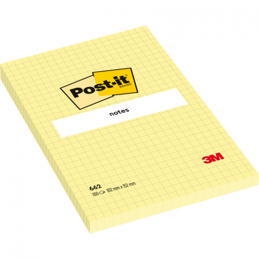 Post-it Haftnotiz Notes 662 102x152mm ge kariert,