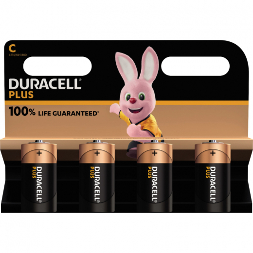 DURACELL Batterie Plus Baby C 141865 1,5V 4 St./Pack., - 907267