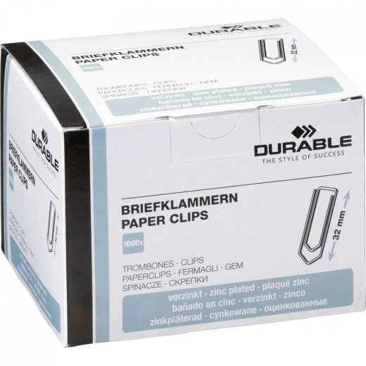 DURABLE Briefklammer 121125 32mm verzinkt 1.000 St./Pack.,