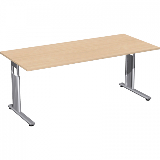 Geramöbel Schreibtisch C-Fuß Flex S-617146-AS 180x80x82cm ahorn/si, - 810015479