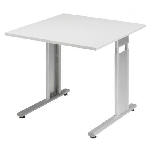 Geramöbel Schreibtisch Flex S-617101-LS 80x80x68-82cm l.grau/si, - GER617101LGSI