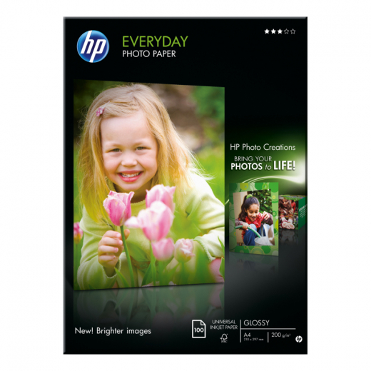 HP Fotopapier Everyday Q2510A DIN A4 200g weiß 100 Bl./Pack., - HPAQ2510A