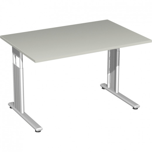 Geramöbel Schreibtisch Flex S-617102-LS 120x80x68-82cm l.gr/si, - GER617102LGSI