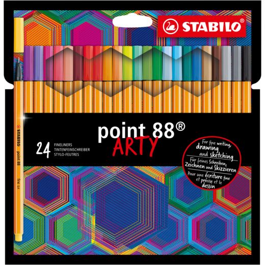 STABILO Fineliner point 88 ARTY 8824/1-20 0,4mm sort 24St, - 762740