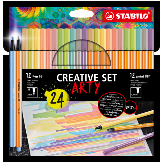 STABILO Set ARTY 8868/24-1-20 sort 12xPen 68 12xpoint 88, - 762886