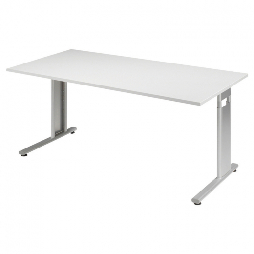 Geramöbel Schreibtisch Flex S-617103-LS 160x80x68-82cm l.gr/si, - GER617103LGSI