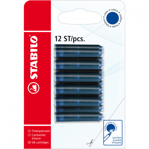 STABILO Tintenpatrone B-51843-10 blau 12St, - 311000350