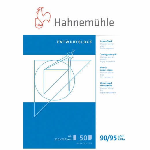 Hahnemühle Skizzenblock FineArt 10622501 DIN A4 90/95g 50Blatt, - 10622501