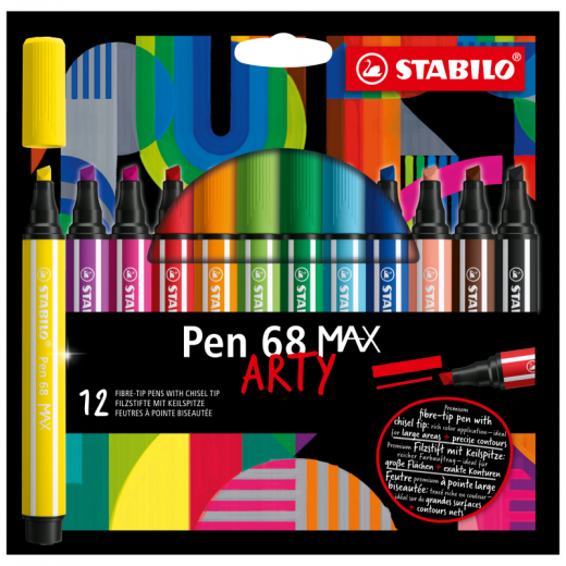 STABILO Filzstift Pen 68 MAX 768/12-21 1+5mm sort. 12St., - 762917