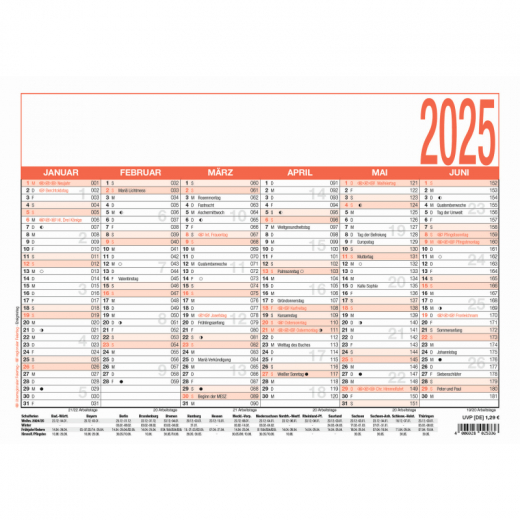 ZETTLER Tafelkalender 907-0000 6M/1S, - 640053700