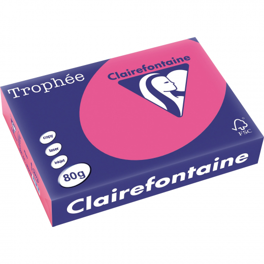 Clairefontaine Kopierpapier 2973C A4 80g neonrosa 500Bl., - 110002438