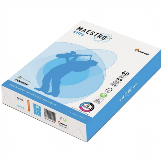 MAESTRO Kopierpapier extra 9457A60S DIN A4 60g weiß 500 Bl./Pack., - 110011201