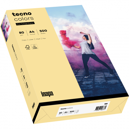 inapa tecno Kopierpapier Colors 2100011391 A4 80g chamois 500Bl., - 110015912