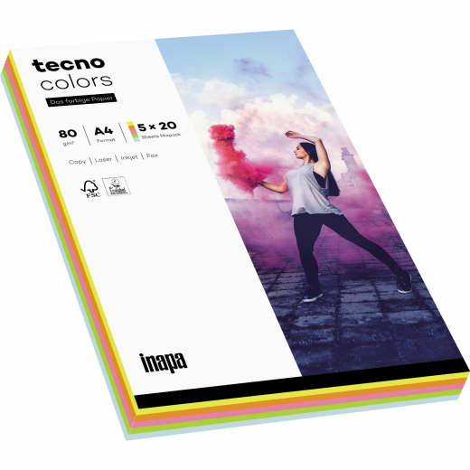 inapa tecno Kopierpapier Colors 2100011412 A4 80g neon sort. 200Bl., - 110016299