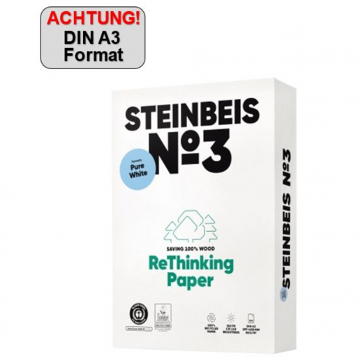 Steinbeis Kopierpapier No.3 ISO 90 K1601666080B A3 500Bl., - 110020201