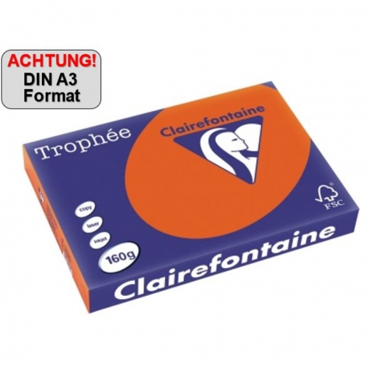 Clairefontaine Kopierpapier 1031C A3 160g ziegelrot 250Bl., - 110023339