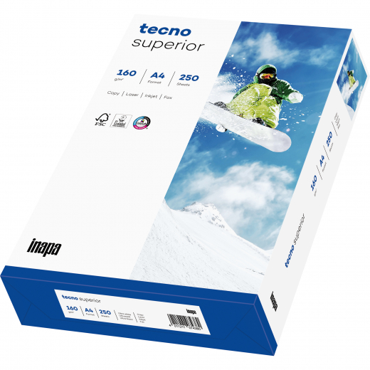 inapa tecno Kopierpapier Superior 2100011531 A4 160g 250 Bl./Pack., - 110077401