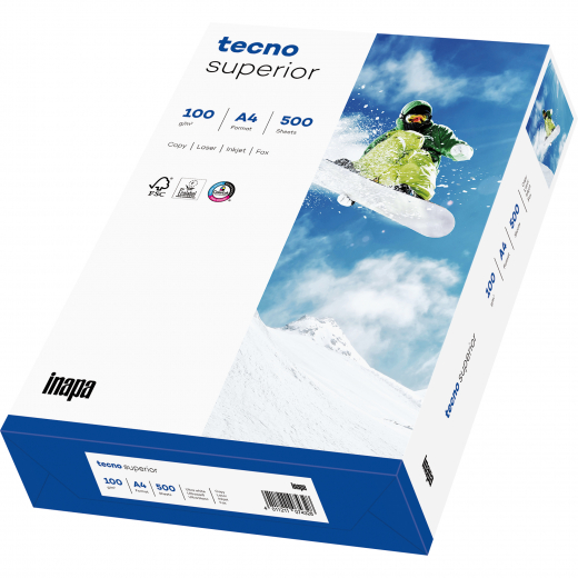 inapa tecno Kopierpapier Superior 2100011529 A4 100g 500 Bl./Pack., - 110078101