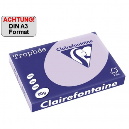 Clairefontaine Kopierpapier 1250C A3 80g lila 500Bl, - 110083542