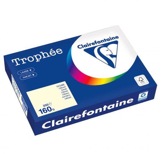 Clairefontaine Kopierpapier 1101PC A4 160g sand 250Bl, - 110083911