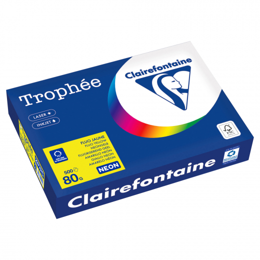 Clairefontaine Kopierpapier 2977PC A4 80g neongelb 500Bl, - 110084118