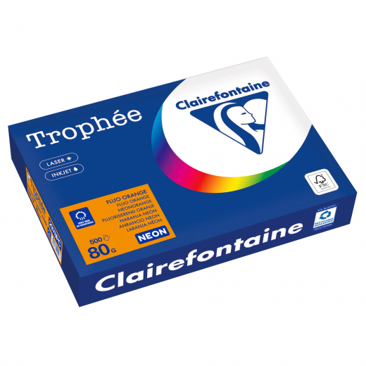 Clairefontaine Kopierpapier 2978PC A4 80g neonorange 500Bl, - 110084128