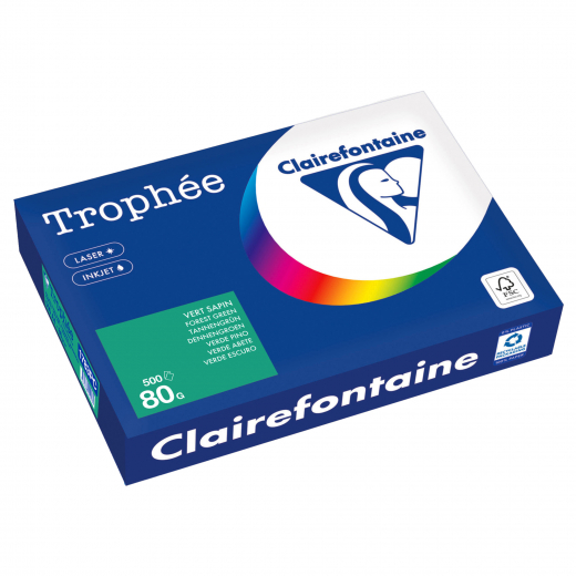 Clairefontaine Kopierpapier 1783PC A4 80g tannengrün 500Bl, - 110084163